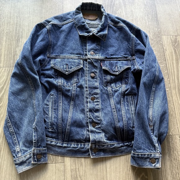 Vintage‎ Levis Trucker Jacket Mens Large Denim 70506 Button Red Tab 90s - Picture 1 of 8